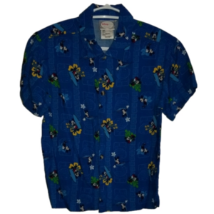 Disney Mickey Mouse Hawaiian Short Sleeve Button Up Shirt Kids Size 10/12